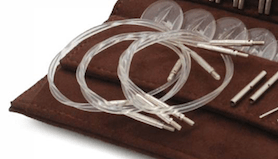 LYKKE Clear Interchangeable Swivel Cords 5" Tips/24" Needles & Hooks Lykke The Wool Queen 841275173538