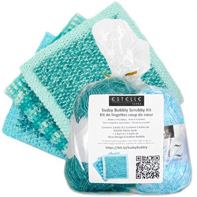 Sudzy Bubbly Scrubby Kit random colours Accessories The Wool Queen The Wool Queen