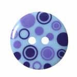 CIRQUE Novelty 2-Hole Button - Light Blue - 23mm (7⁄8″) - Circles - 2 count Buttons & Snaps The Wool Queen The Wool Queen