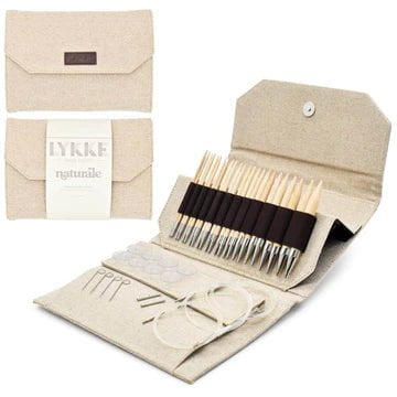 LYKKE 3.5" Interchangeable Circular Knitting Needle Set Colour - Beige Jute Canvas Needles & Hooks Lykke The Wool Queen 841275198333