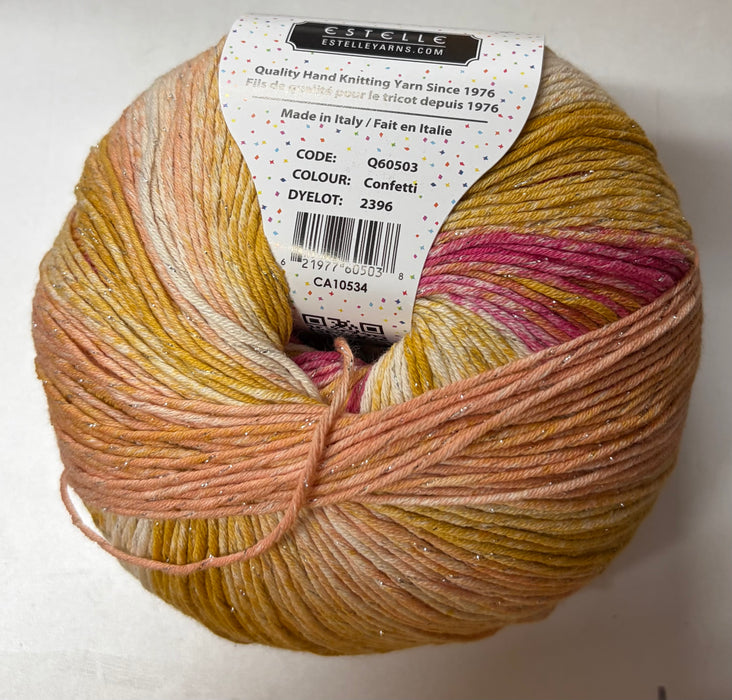 Estelle 50 Cotton Lux Q60503 Confetti Yarn Estelle Yarns The Wool Queen 621977605038