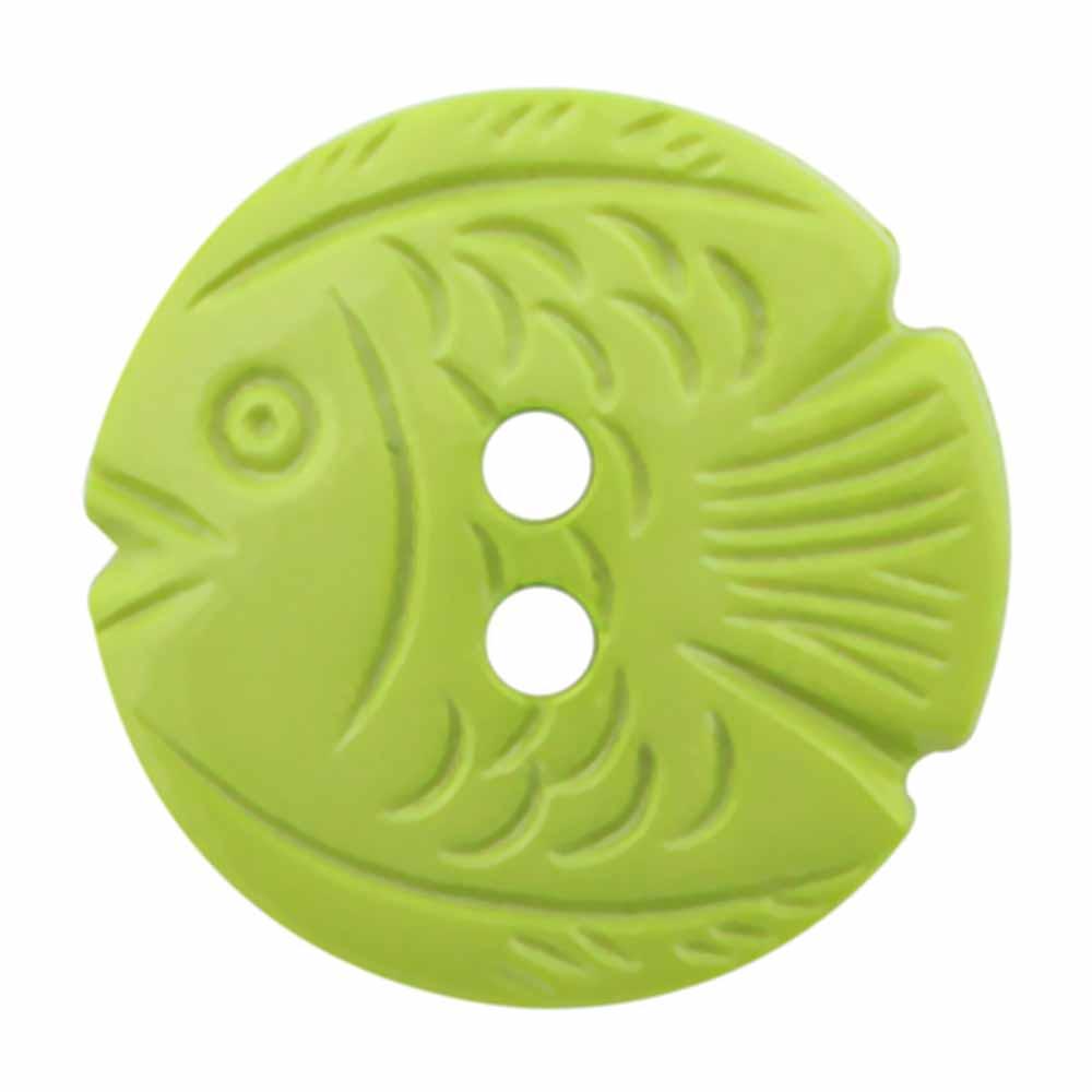 CIRQUE Novelty 2-Hole Button - Green - 22mm (7⁄8″) - Fish Buttons & Snaps The Wool Queen The Wool Queen 058601113247