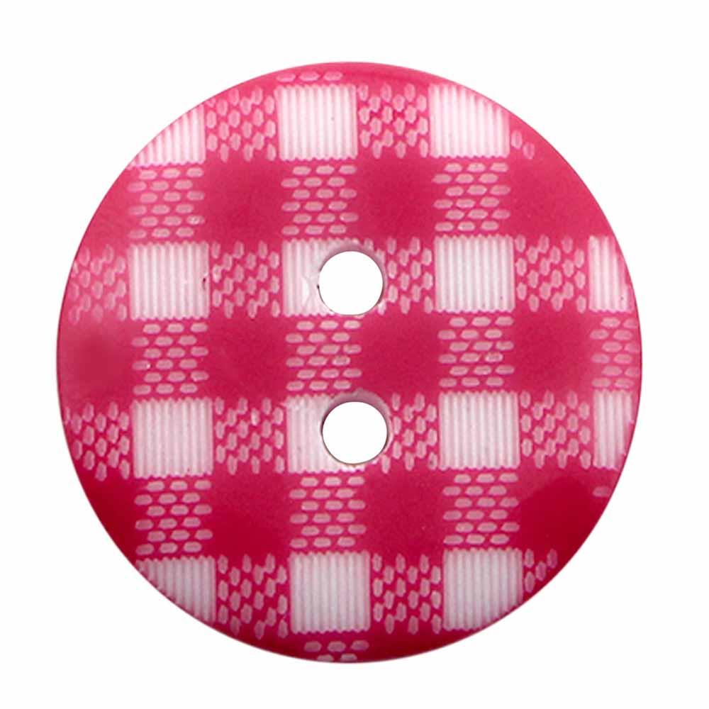 CIRQUE Novelty 2-Hole Button - Pink - 20mm (3⁄4″) - Plaid Buttons & Snaps The Wool Queen The Wool Queen 058601112912