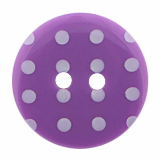 CIRQUE Novelty 2-Hole Button - Purple - 18mm (3⁄4″) - Polka Dots Buttons & Snaps The Wool Queen The Wool Queen 058601113322