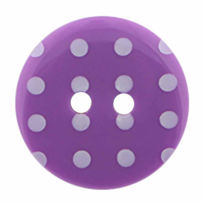 CIRQUE Novelty 2-Hole Button - Purple - 18mm (3⁄4″) - Polka Dots Buttons & Snaps The Wool Queen The Wool Queen 058601113322