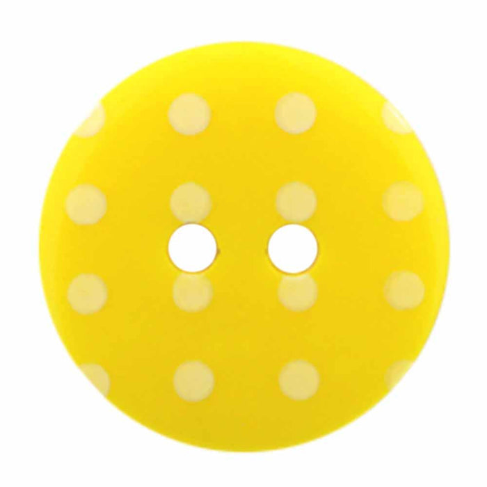 CIRQUE Novelty 2-Hole Button - Yellow - 18mm (3⁄4″) - Polka Dots Buttons & Snaps The Wool Queen The Wool Queen 058601113438