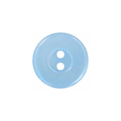 ELAN 2 Hole Button - 15mm (5⁄8″) Clear Blue Buttons & Snaps The Wool Queen The Wool Queen 058601118532