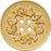 ELAN 4 Hole Button - 28mm (11⁄8″)Gold Buttons & Snaps The Wool Queen The Wool Queen 058601133351