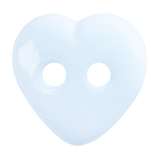 ELAN Novelty 2-Hole Button - Light Blue - 12mm (1⁄2″) - Heart Buttons & Snaps The Wool Queen The Wool Queen 058601226534