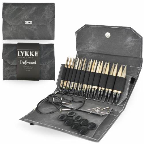 LYKKE Driftwood 5" Interchangeable Set Grey Denim Effect Needles & Hooks Lykke The Wool Queen