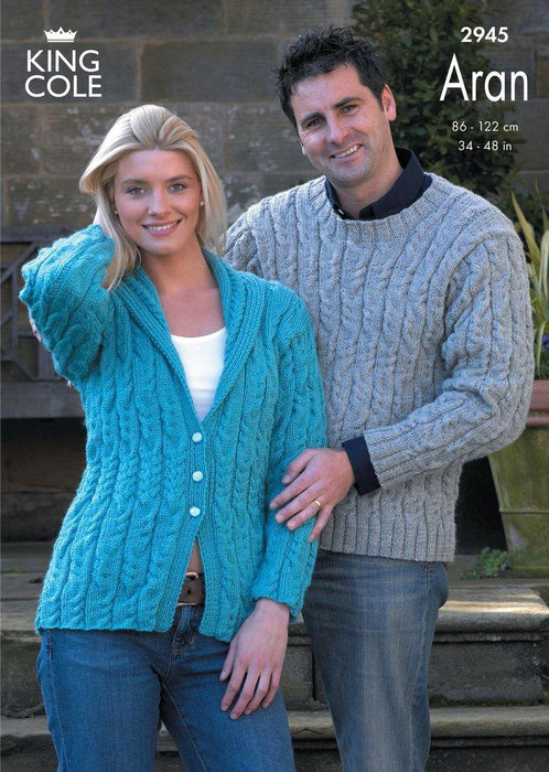 Patterns for Him! King Cole Aran 2945 Patterns The Wool Queen The Wool Queen 5015214900010