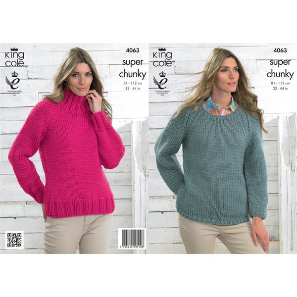 Women's Pullover Patterns King Cole KC4063 Patterns The Wool Queen The Wool Queen 5015214995108
