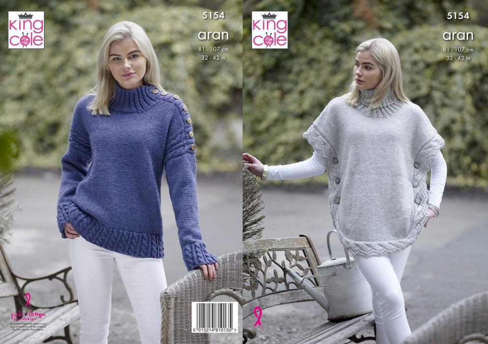 Women's Pullover Patterns King Cole KC5154 Patterns The Wool Queen The Wool Queen 5015214810135