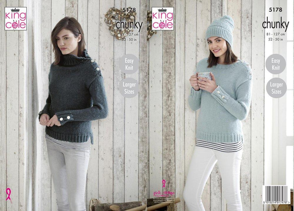Women's Pullover Patterns King Cole KC5178 Patterns The Wool Queen The Wool Queen 5015214917476