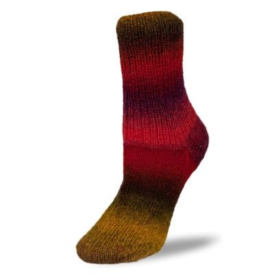 Flotte Sock Kolibri 6216 Brown/Cognac/Red Yarn The Wool Queen The Wool Queen 4250579430388