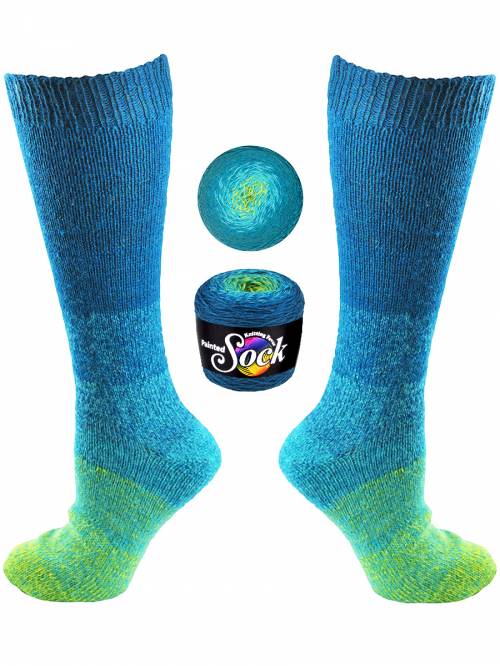 KFI Collection Painted Sock 102 Green Bay Yarn Knitting Fever The Wool Queen 841275150287
