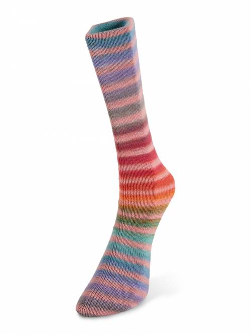 Paint Sock by Laines du Nord Blue/Lilac/Red/Orange/Green/Aqua #80 Yarn The Wool Queen The Wool Queen 806812040179